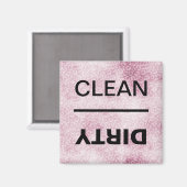 Schoon/Vuile Vaatwasser Roze Luipaard Print Magneet (Voorkant / Achterkant)