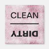 Schoon/Vuile Vaatwasser Roze Luipaard Print Magneet (Voorkant)