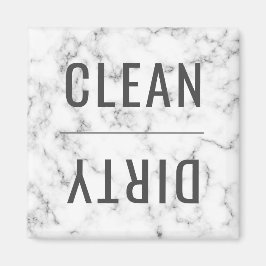 Schoon Vuile Vaatwasser Wit Zwart Marmer Magneet