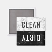 Schoon Vuile Vaatwasser Wit Zwart Marmer Magneet (Voorkant / Achterkant)