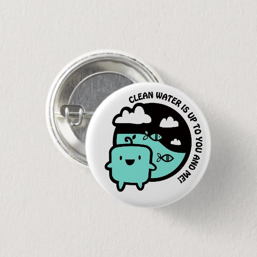 Schoon water ronde button 3,2 cm (Voorkant /achterkant)