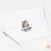 Schoon Watercolor Kerst Elfje  Ronde Sticker (Envelop)