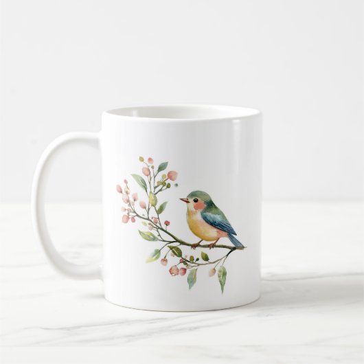 Schoon Waterverf Vogel Koffiemok (Links)