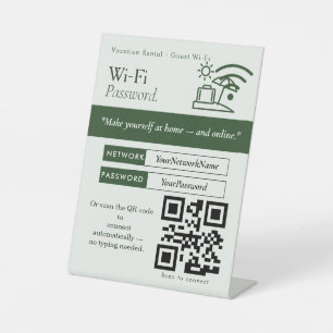 Schoon WiFi-wachtwoord QR-codebord Wi‑Fi Vakanti Reclamebord Met Voetstuk
