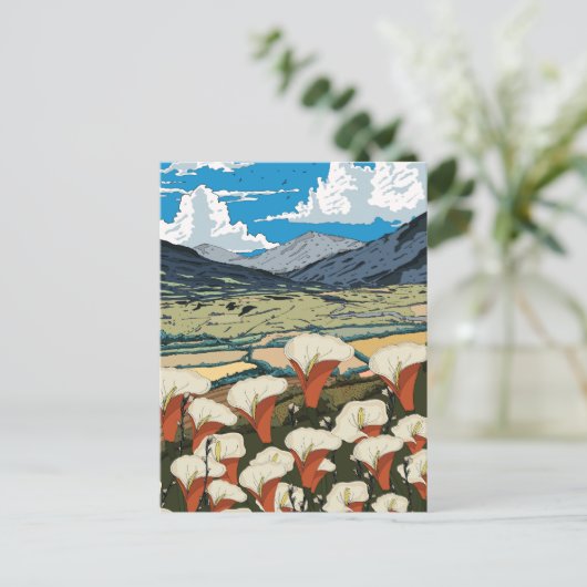 Schoon wilde bloemenweide landschap briefkaart (Staand voorkant)