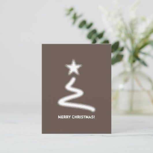 Schoon Wit Corporate QR Code Kerstboom Feestdagenkaart (Staand voorkant)