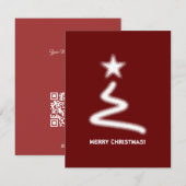 Schoon Wit Corporate QR Code Kerstboom Feestdagenkaart (Voorkant / Achterkant)