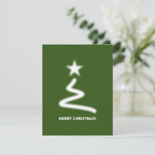 Schoon Wit Corporate QR Code Kerstboom Feestdagenkaart (Staand voorkant)