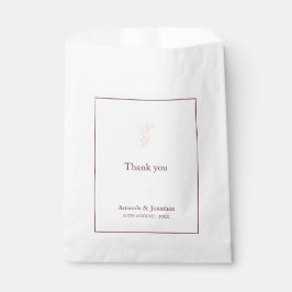 Schoon Wit en Roze Eenvoudig blad | Moderne bruilo Bedankzakje