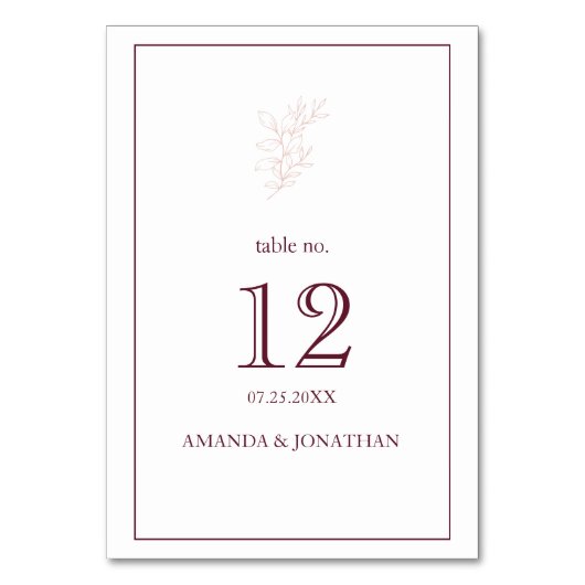 Schoon Wit en Roze Eenvoudig blad | Moderne bruilo Kaart (Voorkant)