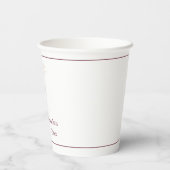 Schoon Wit en Roze Eenvoudig blad | Moderne bruilo Papieren Bekers (Achterkant)