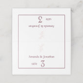 Schoon Wit en Roze Eenvoudig blad | Moderne bruilo Plaatskaartje (Buitenkant ongevouwen)