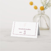 Schoon Wit en Roze Eenvoudig blad | Moderne bruilo Plaatskaartje (Voorkant)