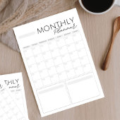 Schoon Wit Grijs Aangepast Maandelijks 40 pagina P Notitieblok