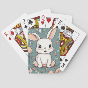 Schoon wit konijn patroon pokerkaarten