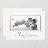 Schoon wit koperscript legant bedankt kaart (Voorkant / Achterkant)