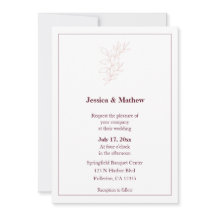 Schoon Wit & Roze Eenvoudig blad | Moderne bruilof