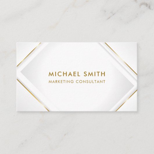 Schoon wit | Square Lijst Gold Lines Visitekaartje (Voorkant)