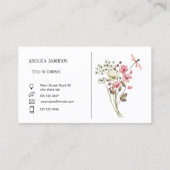 Schoon wit Vrouwelijke Waterverf Wildflower Meadow Visitekaartje (Achterkant)