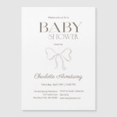 Schoon Witte Chic Boog Baby Shower Magneet (Voorkant)