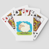 Schoon Witte Fluffy Schaap op Gras Pokerkaarten (Achterkant)