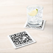 Schoon Witte Minimalistische QR Aangepaste Tekst O Kartonnen Onderzetters (Insitu)