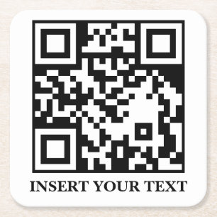 Schoon Witte Minimalistische QR Aangepaste Tekst O Kartonnen Onderzetters