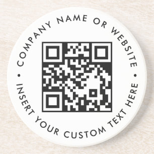 Schoon Witte Minimalistische QR Scan Zakelijke Ond Zandsteen Onderzetter