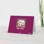 Schoon Witte Perzische Kat Gebrandschilderd Glas Kaart (Achterkant)