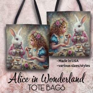 Schoon Wonderland Theepartij Alice & Konijn Tote Bag