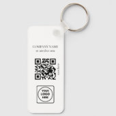 Schoon zakelijk logo QR-code horizontale sleutelha Sleutelhanger (Achterkant)