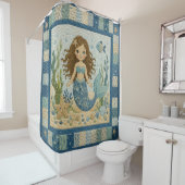 Schoon zeemeerminquilt douchegordijn (In situ)