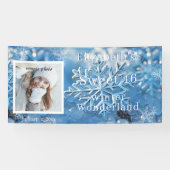 Schoon Zestien Winter Wonderland Sneeuwvlok Spandoek (Horizontaal)