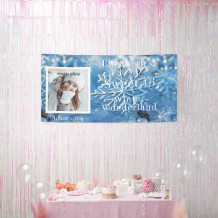 Schoon Zestien Winter Wonderland Sneeuwvlok Spandoek