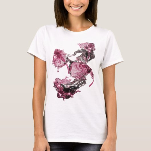 Schoon Zilver ABSTRACTE KUNST Abstract ontwerp v2 T-shirt (Voorkant)