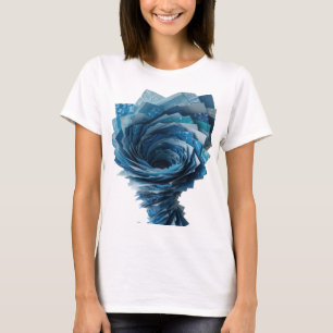 Schoon zilver BLUE TORNADO Modern ontwerp T-shirt