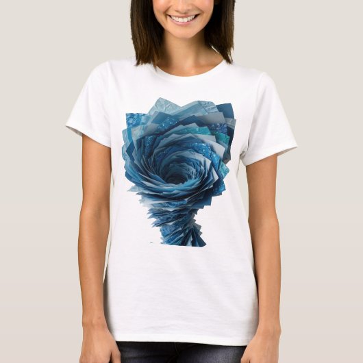 Schoon zilver BLUE TORNADO Modern ontwerp T-shirt (Voorkant)