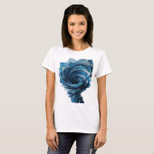 Schoon zilver BLUE TORNADO Modern ontwerp T-shirt (Voorkant volledig)