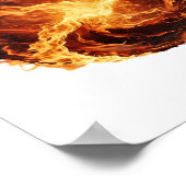 Schoon Zilver FIRE BALL 3D Tekst Kunst Poster (Hoek)