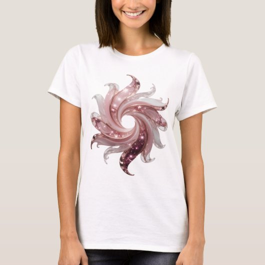 Schoon zilver GLOEIEND STER Print T-shirt (Voorkant)