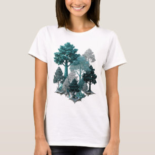 Schoon Zilver ONZICHTBARE BOMEN Artistiek Motief T-shirt