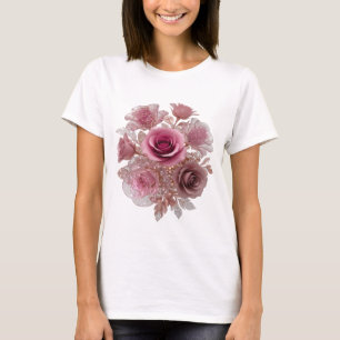 Schoon Zilver ROOS BOS 3D Tekst Kunst T-shirt
