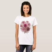 Schoon Zilver ROOS BOS 3D Tekst Kunst T-shirt (Voorkant volledig)