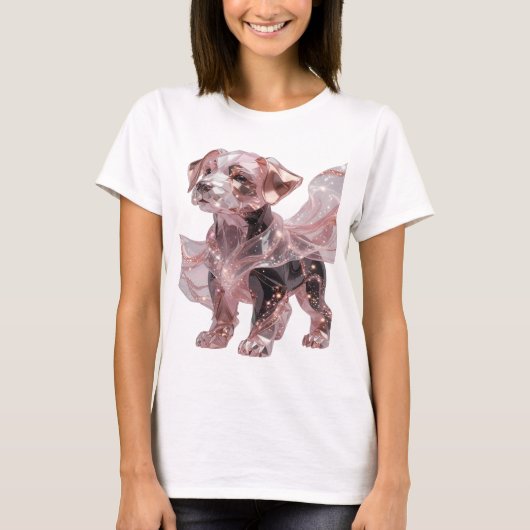 Schoon zilver ROSE GOLD HOND Tekst Design T-shirt (Voorkant)