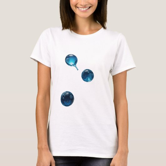 Schoon zilver WATER DROP Tekst Ontwerp T-shirt (Voorkant)