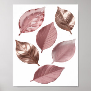 Schoon zilveren BLADERIG Tekst Design Poster