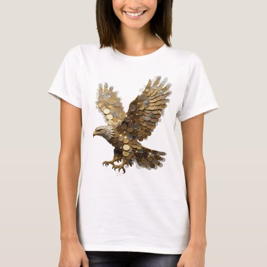 Schoon Zilveren EAGLE OF MONEY Statement Design T-shirt (Voorkant)