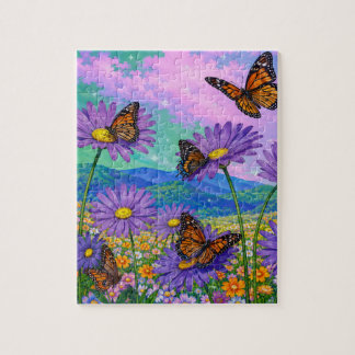 Schoon zomergestomte monarchvlinders legpuzzel