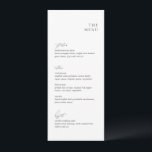 Schoon zwart en wit modern bruiloft menu<br><div class="desc">Moderne trouwmenus met een eenvoudig maar elegant ontwerp met serif- en scriptlettertypen.</div>