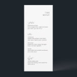Schoon zwart en wit modern bruiloft menu<br><div class="desc">Moderne trouwmenus met een eenvoudig maar elegant ontwerp met serif- en scriptlettertypen.</div>